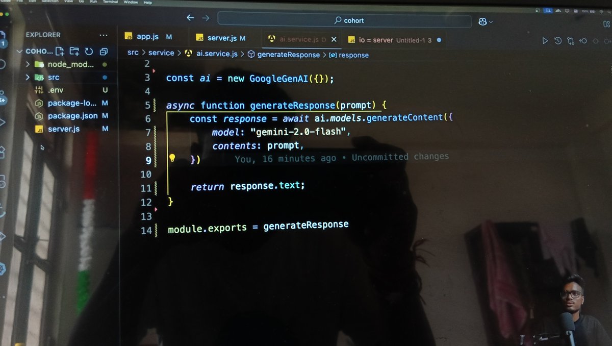 devidasarse25's tweet photo. ⚡ Day 6 — Real-time AI Messages with https://t.co/uzNxwetj5R
Learned io.on + socket.emit and tested sending an AI-generated message through sockets 🚀
#cohort1.o #WebDevelopment #backend https://t.co/n0BM65EGzl