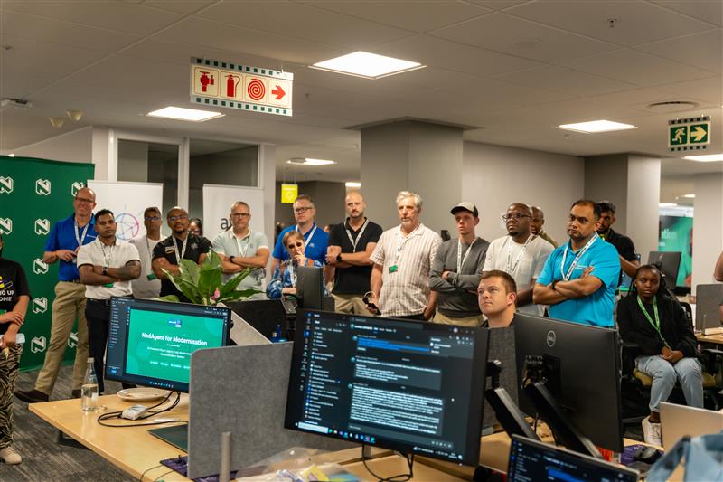 Nedbank's tweet photo. 🌄 Day 2 at #NovationHackathon is live!
📝 Morning brief ✅
💻 Final hacking sprint ✅
🧠 Mentors on call, cloud credits topped up ✅
Let’s build resilient, secure, cloud-native MVPs.
#WeAreNedbank #NedbankGT https://t.co/TUdhpbjT1O