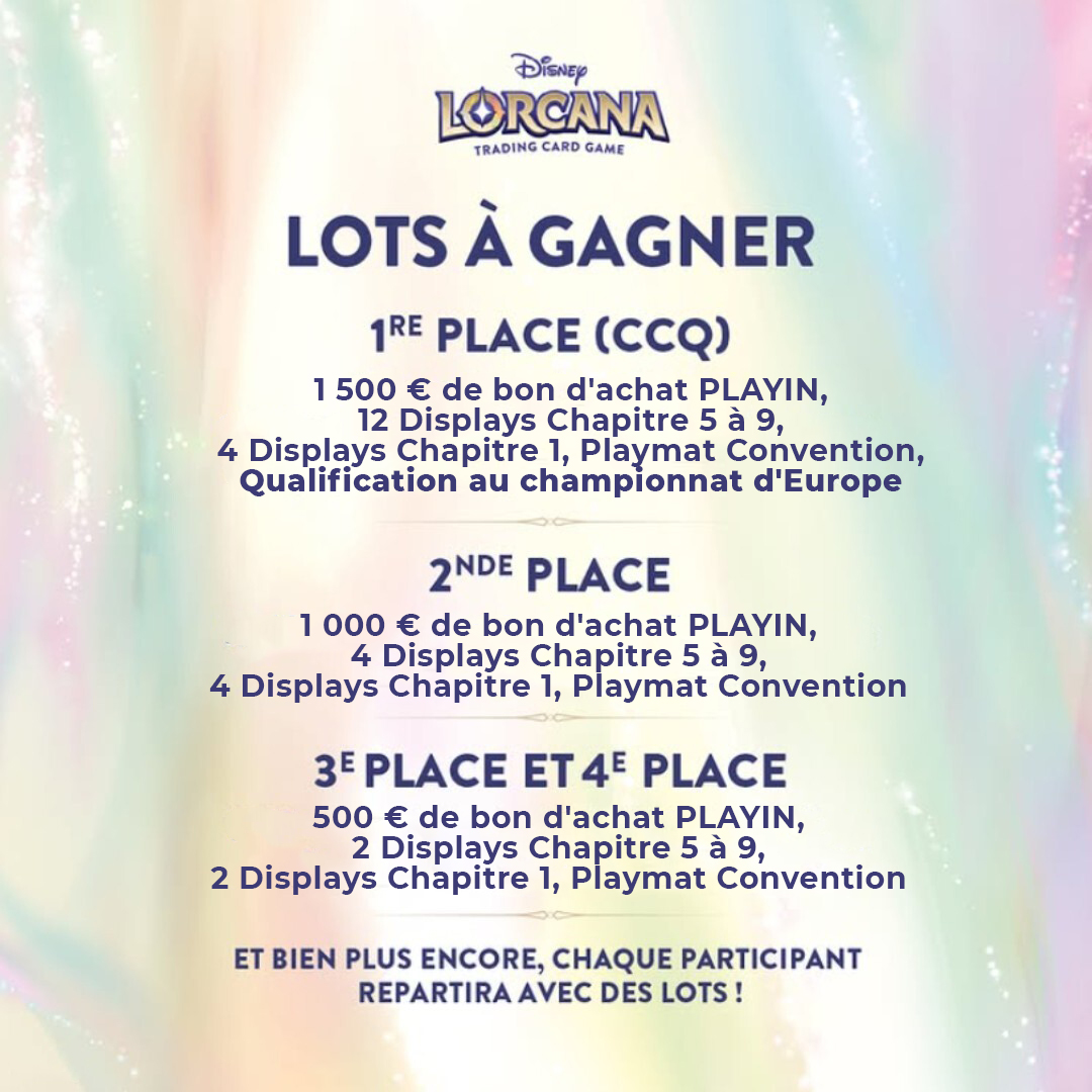 J-10 avant Le premier CCQ Lorcana ! 

⚡ Réservez vite vos places avant le sold out ! 

👉 Toutes les infos ici : play-in.com/evenement/1129…