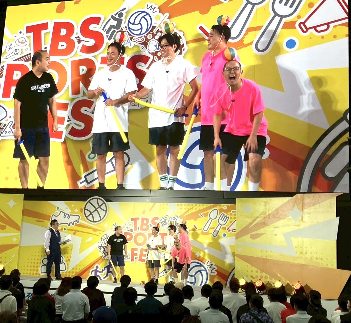 TBSスポーツフェス
「きしたかののブタピエロ」のステージにお集まり頂いた皆様ありがとうございました🐖

ビッ喝ステッカー350枚用意していたんですが、開演前に全て配り終えてしまう大盛況ぶりでした⚡️⚡️⚡️
#ブタピ
#きしたかの　#東京ホテイソン　#ちゃんぴおんず