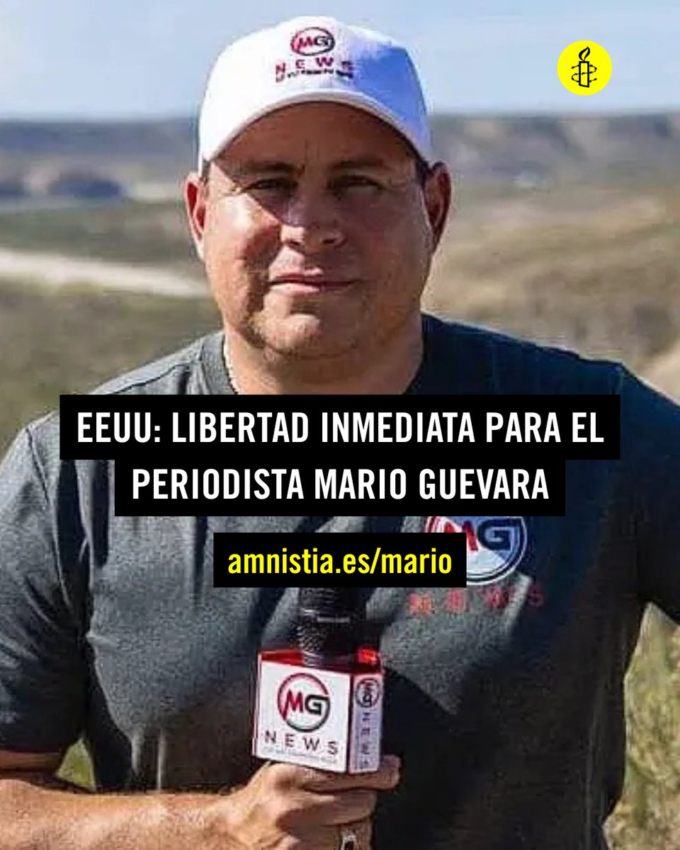 Mario Guevara, periodista salvadoreño, sigue detenido en EEUU. Fue apresado mientras retransmitía una protesta en la calle. Su salud y familia están en peligro. 

Libertad YA.

Firma 👉 amn.st/6013ARFdT