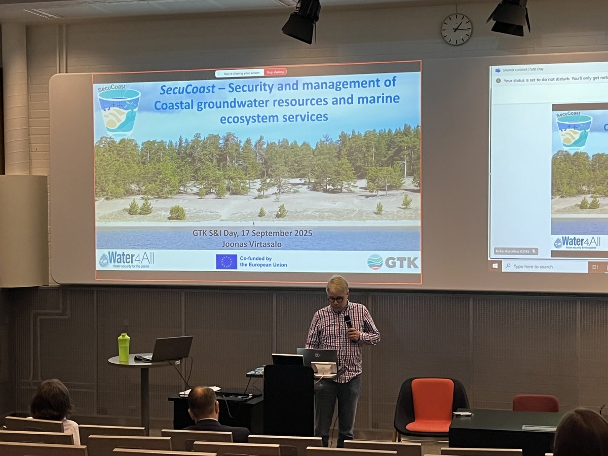 Joonas Virtasalo presented #SecuCoast project at <a href="/GTK_FI/">GTK</a> Science &amp; Innovation Day in Espoo, Finland
#SecuCoast #merigeologia #ympäristöratkaisut <a href="/FINMARI1/">FINMARI</a> #itämerifi