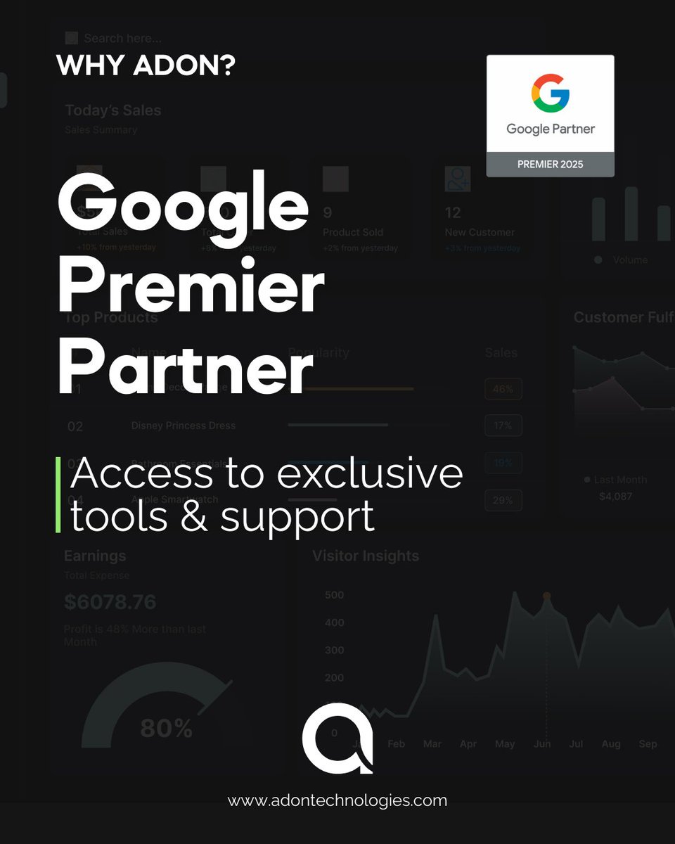 Adon_tech's tweet image. As a top 1% agency globally, we’re trusted by Google for direct insights, early access to innovations, and high-performance execution. 
#WhyADON #GooglePremierPartner #AdvertisingPartnerships #GoogleAgency #PerformanceExperts
