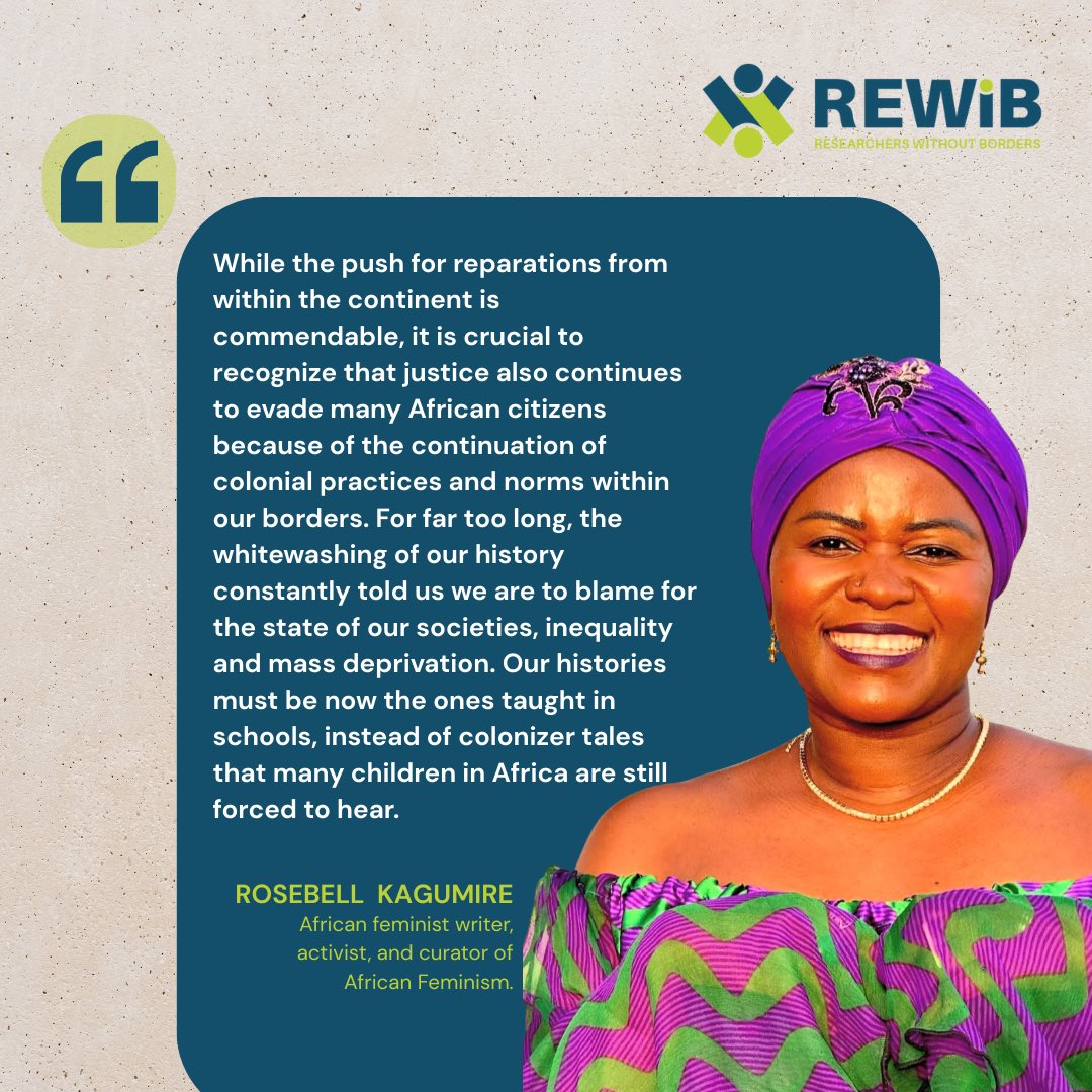 REWIB_Africa's tweet photo. #Spotlighting @RosebellK. As @_AfricanUnion pushes for Justice for Africans & People of African Descent Through Reparations, her feminist activism demands narrative justice, equity & voice for African women. She connects #WPS with the fight for historical redress.
#Women4Peace https://t.co/C5TAL7fseP