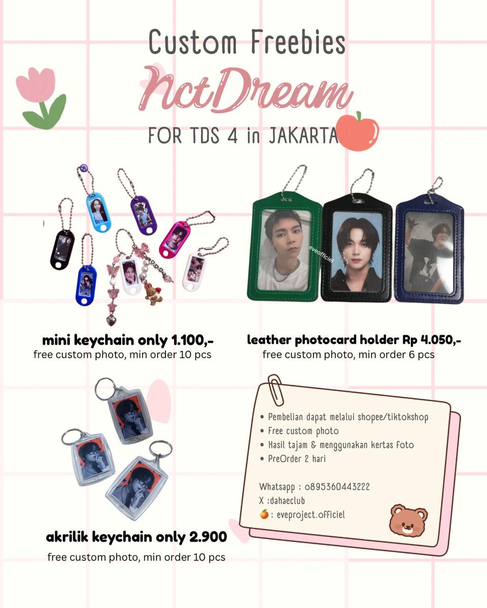 haechaniey00's tweet photo. Custom freebies tds4 in Jakarta
yang mau bagi" freebies bisa order disini ya, bisa shopee https://t.co/4GRsfyL4tM