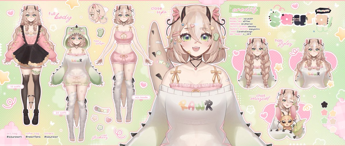 saurawr_'s tweet image. rawr! i&apos;m SAURA, your wholesome brought to life plushie dinosaur vtuber &amp;amp; artist 🦕🎀

ʚ art tags : 🎨 #saurawrt 🔞 #rawrfans
ʚ streams : twitch.tv/saurawr
ʚ more : saurawr.com

credits and more below! ↷