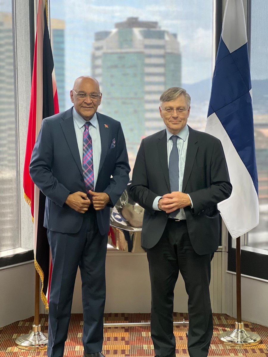 A very productive meeting with Honourable Satyakama Maharaj, Minister of Trade, Investment and Tourism 🇹🇹🇫🇮#Trinidad - #Finland
