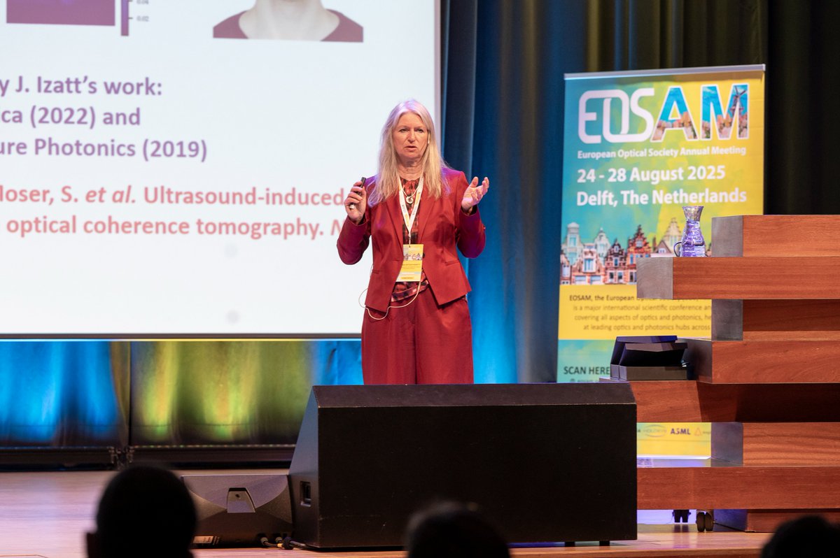 EOS_AM's tweet image. #EOSAM2025 featured an outstanding lineup of plenary speakers, including: @clara_saraceno, Tamar Cromwijk, @pablo_artal, @picquenathalie, Monika Ritsch-Marte, Francesco Poletti, Yoshimasa Kawata, and Xu Liu.
A big thank you to all our plenary speakers for their inspiring talks!👏