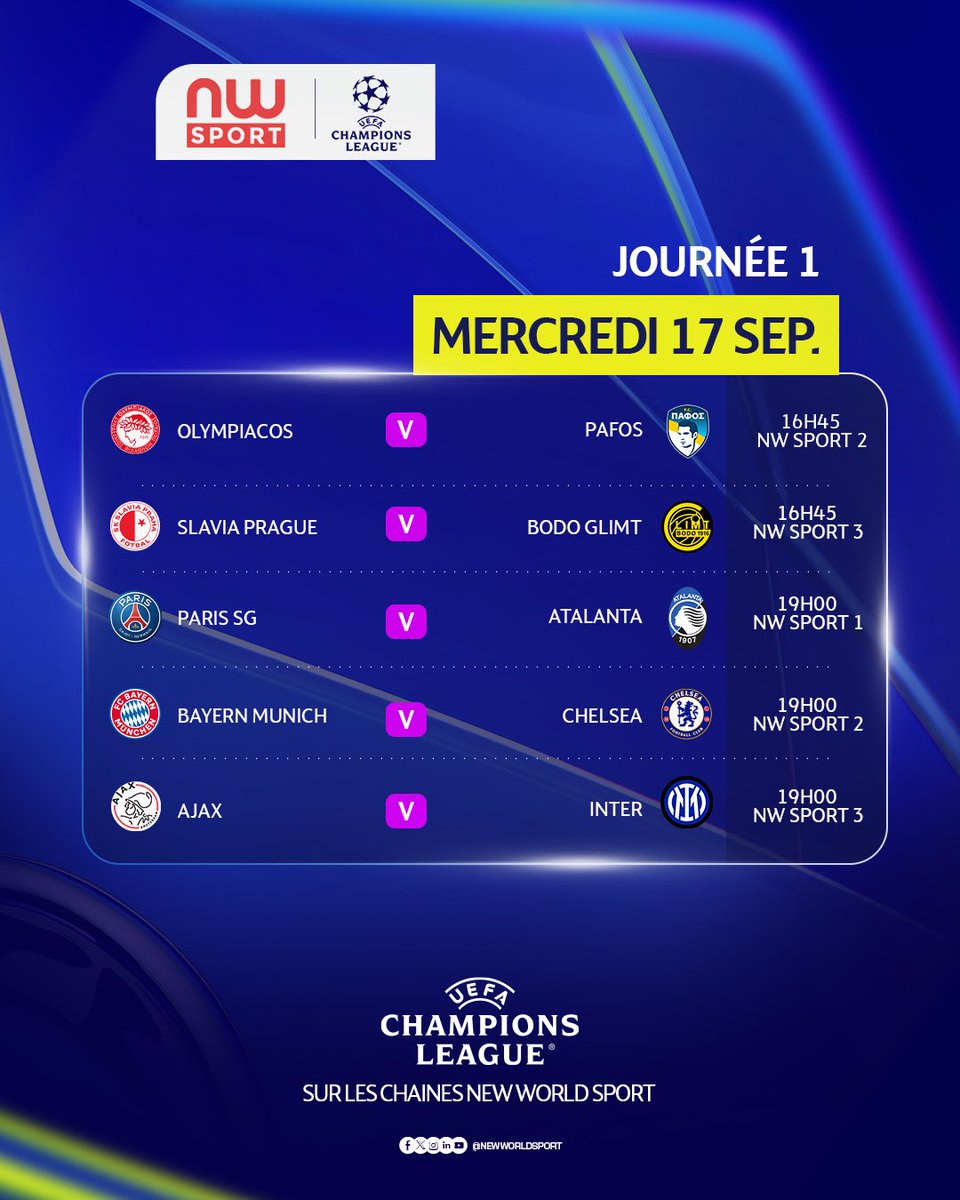 Après une première soirée pleine d’émotions et de buts, la Journée 1 continue aujourd’hui sur Wido 🔥

Retrouvez tous les matchs en direct sur Wido.tv via les chaînes @newworld_sport . 💯

Achetez vos pass dès maintenant sur wido.tv ou via Max it à