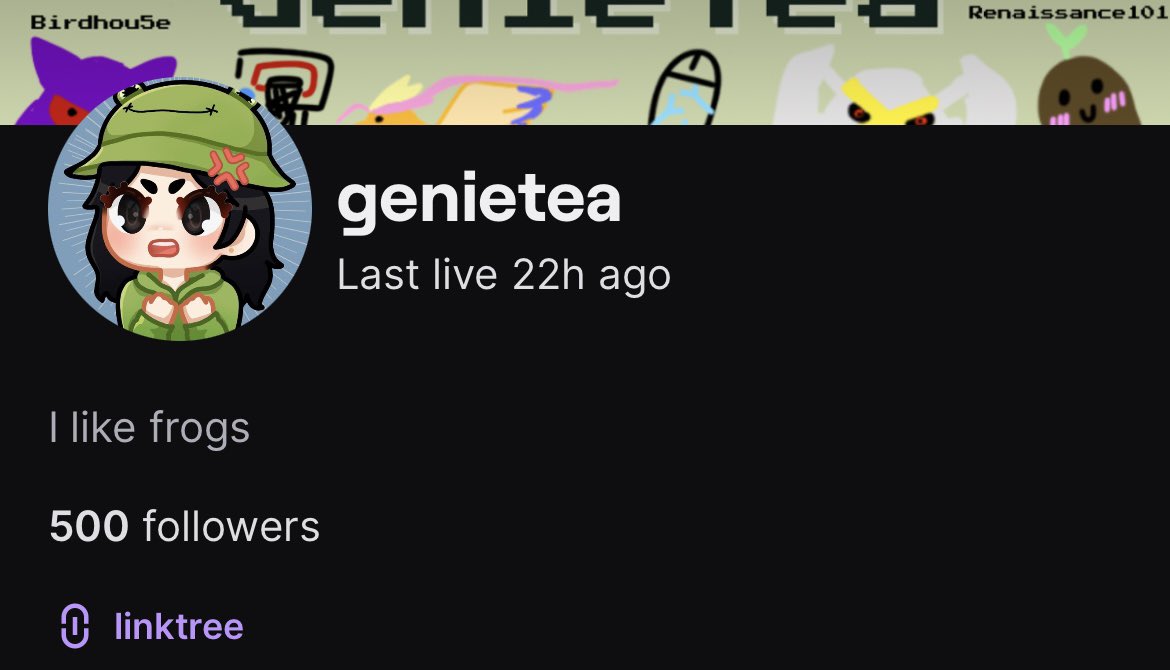 YALLLLLL WE MADE IT TO 500 🥳🎉 THANK U SO SO MUCH FOR ALL THE SUPPORT OVER THE YEARS 💚💚💚 this is rly not what i expected when i started streaming 🥹

I will plan something so we can celebrate very soon!! So keep ur eyes peeled 🐸🎈🎊
