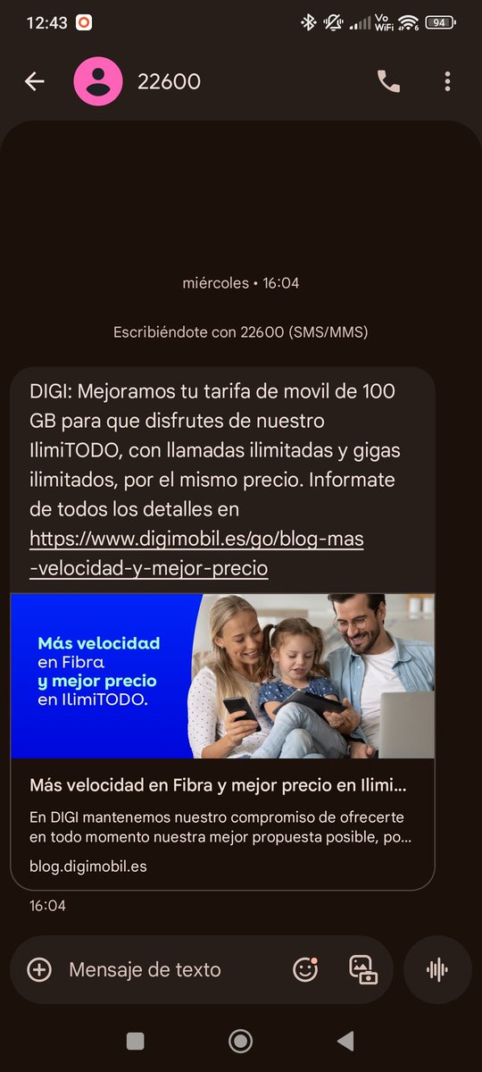 Manuske85's tweet photo. @digimobil_es Según esto se me cambiaba ayer pero sigo con 100 gb https://t.co/5QazZanEGJ