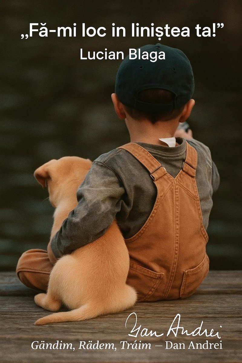 Unele prietenii nu au nevoie de cuvinte.

Acolo unde oamenii grăbiți trec mai departe, un copil și un cățel scriu, în tăcere, cea mai frumoasă poveste: prietenia care nu cere nimic, dar dăruiește totul. 

D. A.