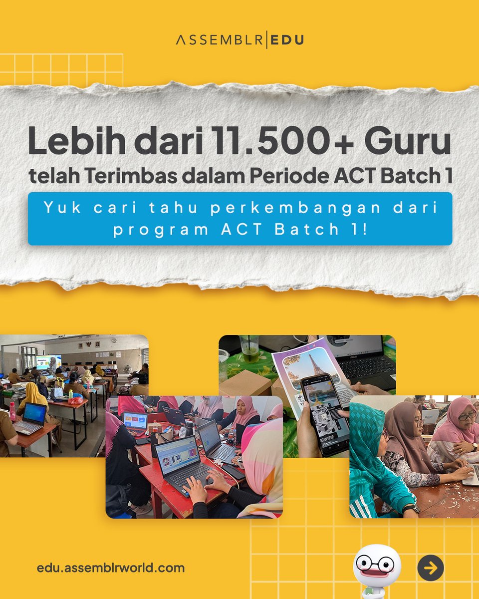 assemblrworld's tweet image. Recap perjalanan Assemblr Certified Trainer Batch 1! ✨ 

Utas dari Assemblr EDU bersama para Guru 🧵

#AssemblrEDU #ACT #Recap #Trainer #MengajarSeru #AR #BelajarSeru #AssemblrCertifiedTrainerBatch1