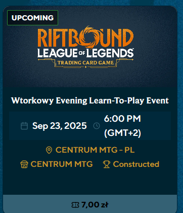 Week 3 of <a href="/playriftbound/">Riftbound</a> Learn2Play in Warsaw — hype’s still strong and new players keep joining! 

With more folks knowing the rules, me &amp; <a href="/Silv4nn/">Mikołaj Silv4n Sinacki</a> finally got to play (between judge calls 😅)

CentrumMTG has multiple decks available - Join us next week for another L2P event ^^