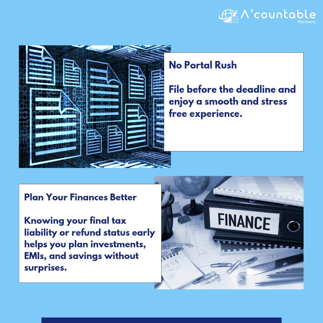 acountablep's tweet image. Why stress at the last minute? Taking care of your filings early means fewer mistakes, quicker refunds, smarter money planning, and peace of mind. Give yourself the freedom to focus on what truly matters - your work, business, and life.
#acountablepartners #TaxPlanning #FileEarly