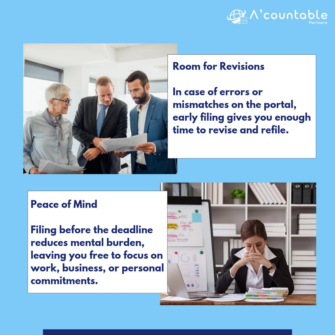 acountablep's tweet image. Why stress at the last minute? Taking care of your filings early means fewer mistakes, quicker refunds, smarter money planning, and peace of mind. Give yourself the freedom to focus on what truly matters - your work, business, and life.
#acountablepartners #TaxPlanning #FileEarly