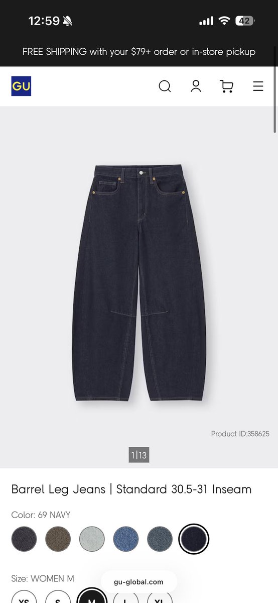 ununfah's tweet photo. ใครไปญี่ปุ่นหรือฮ่องกง แนะนำเข้า GU ซื้อ barrel jeans นะ ใส่ดีมาก ราคา700โดยประมาณ แต่ใส่ละเหมือนสูง170 ชอบมาก อยากได้อีก🤣 https://t.co/cqqVzmHvV1