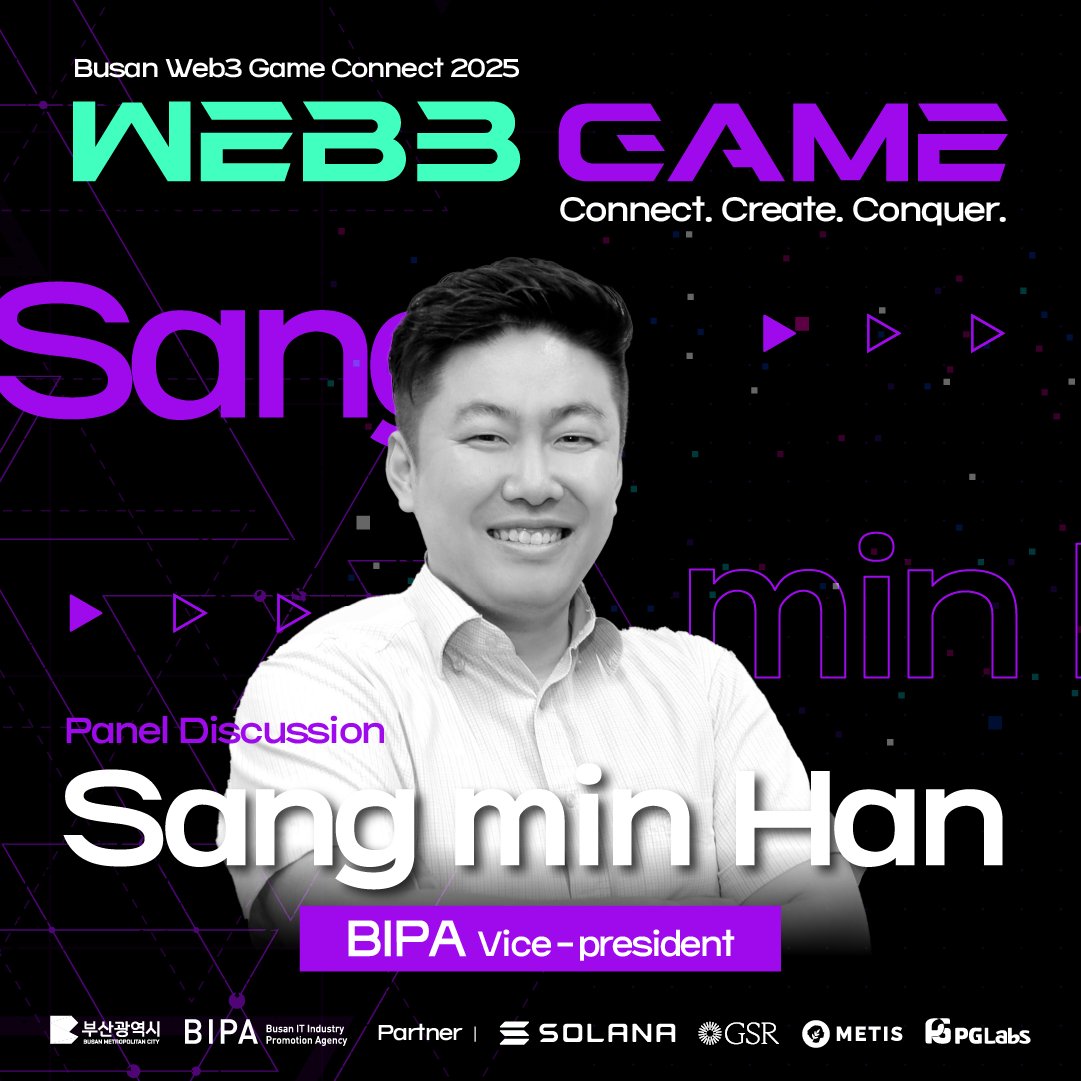 BusanWeb3Game's tweet photo. 🎙Speaker Spotlight

Sang-min (Bryan) Han, VP at BIPA (Busan IT Industry Promotion Agency)

Bryan has shaped Busan’s game & esports ecosystem for a decade+: supervising G-STAR, launching the Busan Global Game Center, organizing BIC Festival, and operating the Busan Esports Arena. He also drives cross-border programs—most recently MOUs linking Busan with Serbia’s IT & Gaming associations.

Expect insights on building sustainable ecosystems, supporting game startups, and how Web3 can transform the future of gaming and esports.

More info:
https://t.co/hfrYTPkUSS