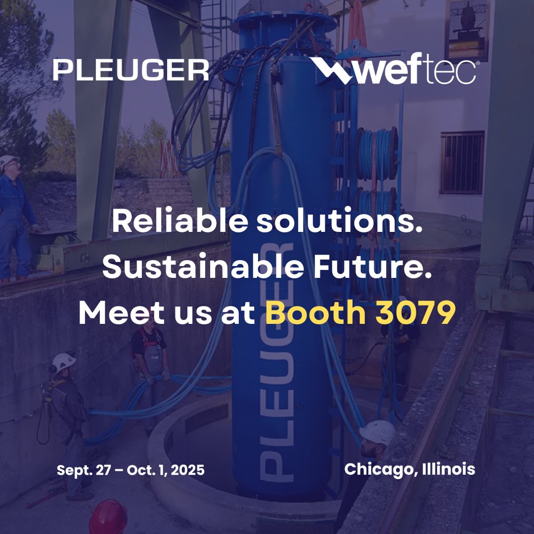 PleugerI's tweet image. 💧 Just 2 weeks until #WEFTEC2025!

We’re excited to connect with water pros at McCormick Place, Chicago (Sept 29–Oct 1).

Stop by Booth 3079 to see how #Pleuger drives efficiency, reliability &amp;amp; sustainability in water solutions. 🌊
#WaterSolutions #Innovation #Chicago #pleuger