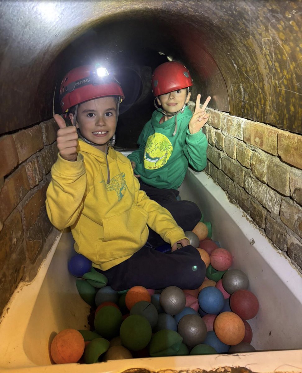Tues afternoon, zip wire and caving! Everyone had multiple runs on the enormous zip wire and enjoyed flying through the air. Caving seems to have been the highlight so far. They loved finding their way and wriggling about through the maze of underground tunnels! #kerseyschool