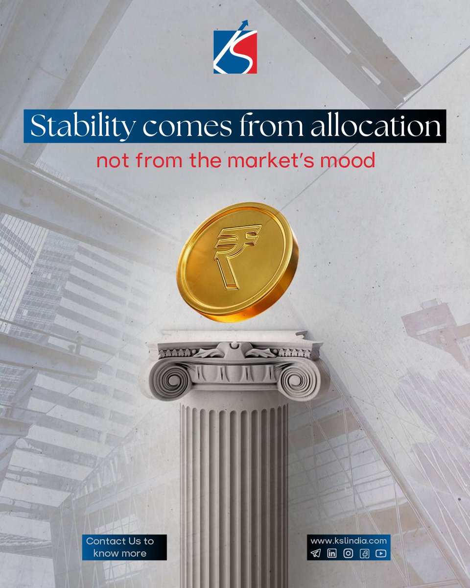 Stability in wealth isn’t about chasing the market’s mood swings, it’s about smart allocation. 
Plan right. Stay steady. Grow strong.

#WealthManagement #InvestSmart #FinancialPlanning