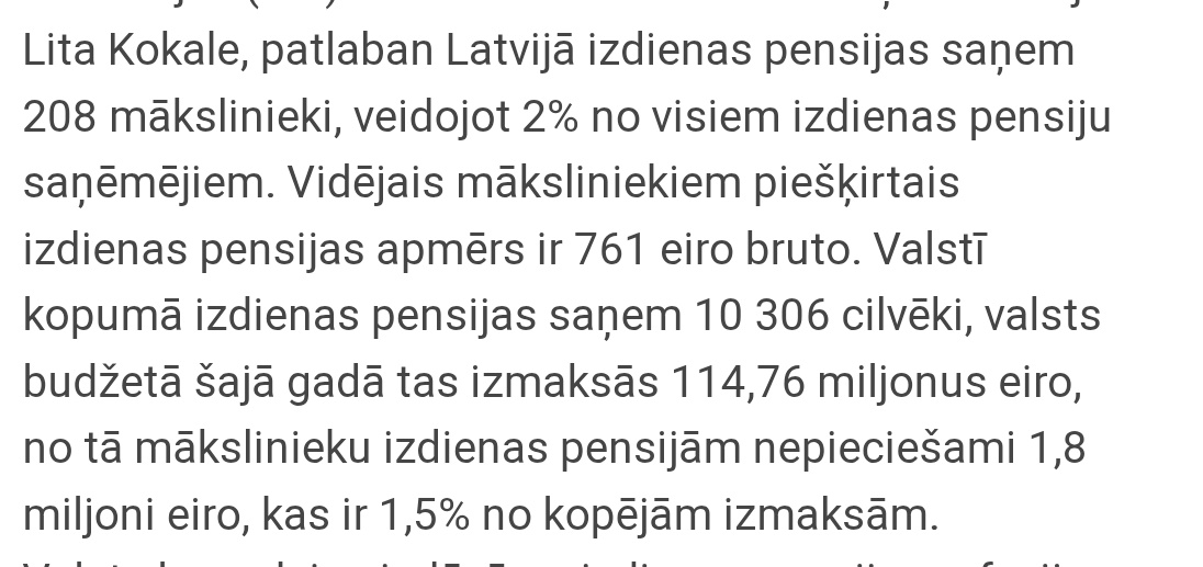 Atceros, kad pirmo reizi teātrī nopelnīju virs 1000 € (1024 “uz rokas”, 2017.–2018.) mēnesī. 22 izrādes, piektdien–svētdien vakari aizņemti, brīvdiena tikai pirmdien. Mēģinājumi no rīta, ja nav izrādes — arī vakarā. Aktieri neiet pensijā: vai nu vairs nav lomu, vai arī nomirst.