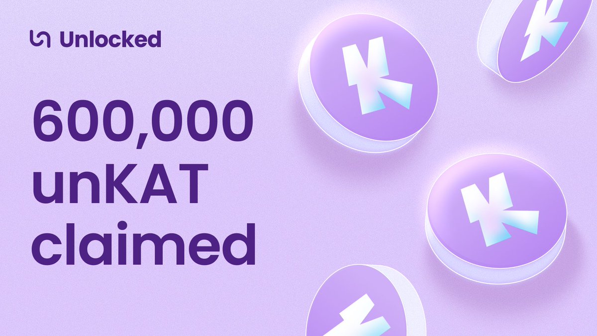 🚨 600,000 unKAT claimed!
$KAT is getting unlocked, traded, and used!

Just connect wallet &amp; claim yours:
app.unlocked.cash