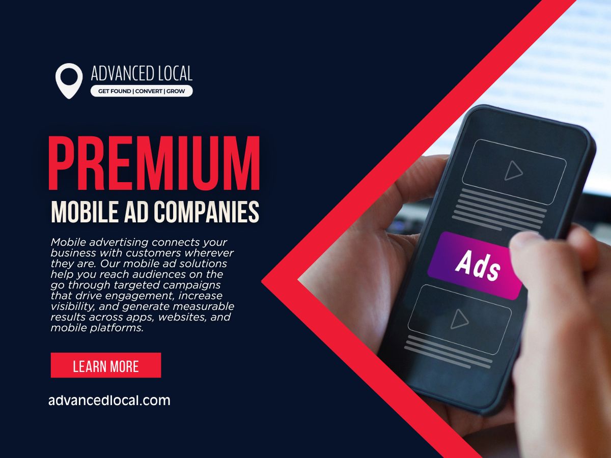 AdvancedLocalUT's tweet image. Looking to reach local customers on their phones? 📱 We work with top mobile ad companies to deliver ads that pop on smartphones and tablets. Targeted. Effective. Fun. Let’s get mobile!
🌐 advancedlocal.com/digital-market…
#mobileadcompanies #payperclickservices #AdvancedLocalSEO