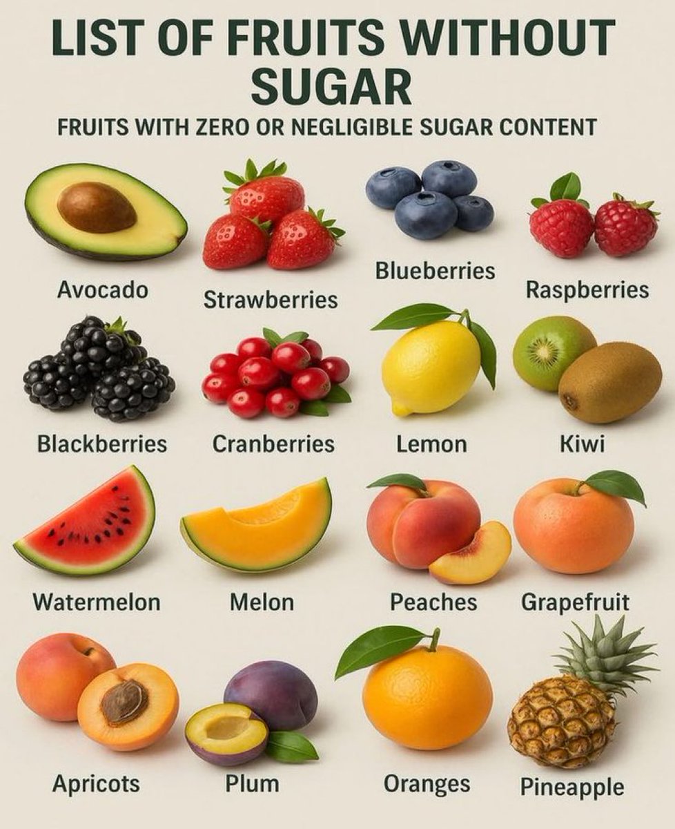 List Of Fruits With The Lowest Sugar🫐🥑