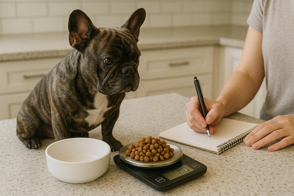 Frenchiebuds's tweet photo. Weight management and weekly weigh‑ins. 2 meals/day, 10–12 kcal/lb to start; weigh food; adjust weekly so ribs are feelable, waist visible. #FrenchBulldog #Frenchie #DogNutrition https://t.co/HlBHk0uVt1