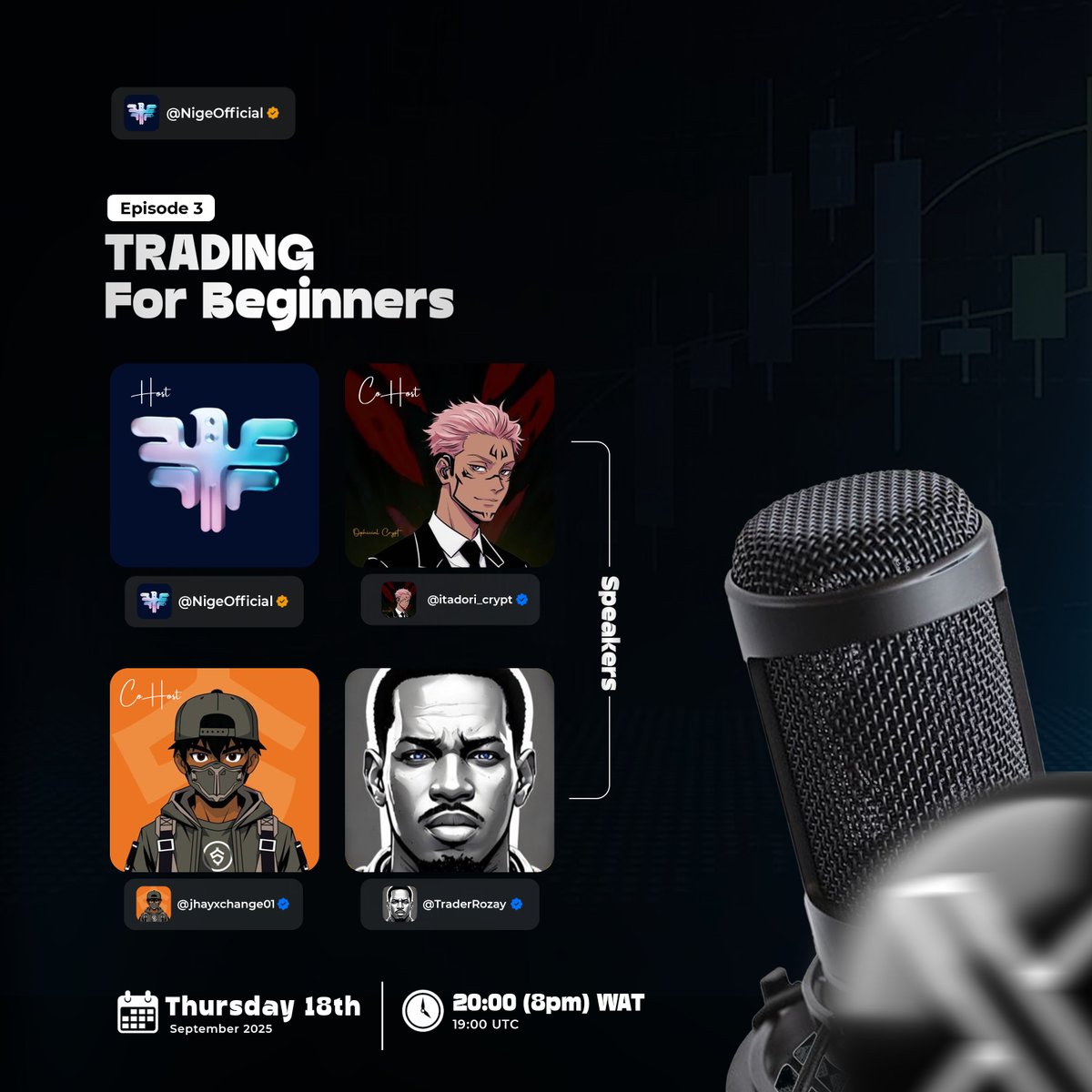 NigeOfficial's tweet image. It was a close race! But, Trading 101 won the poll, 

Tomorrow we’re diving into Trading 101: For Beginners 🧑‍💻📈

🗓 Thursday, Sept 18
⏰ 8PM WAT | 7PM UTC
🎙 Featuring Trader Rozay sharing expert insights on trading.

💰 Learn with the pros &amp;amp; stand a chance to earn Nige Trading…