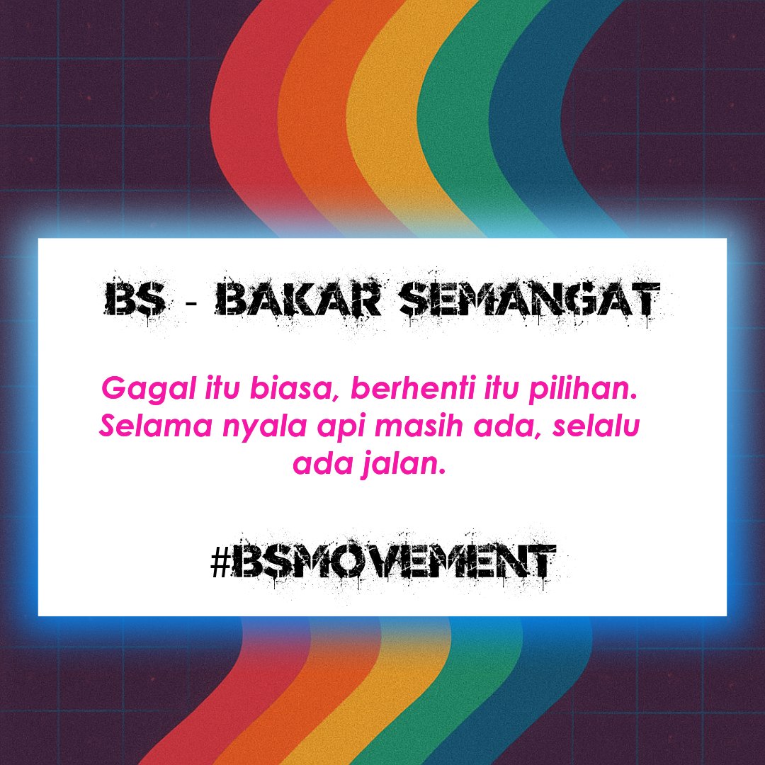 crowdpunk_indo's tweet photo. BS โ Bakar Semangat ๐ฅ
Gagal itu biasa, berhenti itu pilihan. โก
Selama nyala api masih ada, selalu ada jalan.
Drop BS kamu hari ini biar makin panas!
#BSMovement #OnboardingIndonesia https://t.co/PN3Ll7jqbm