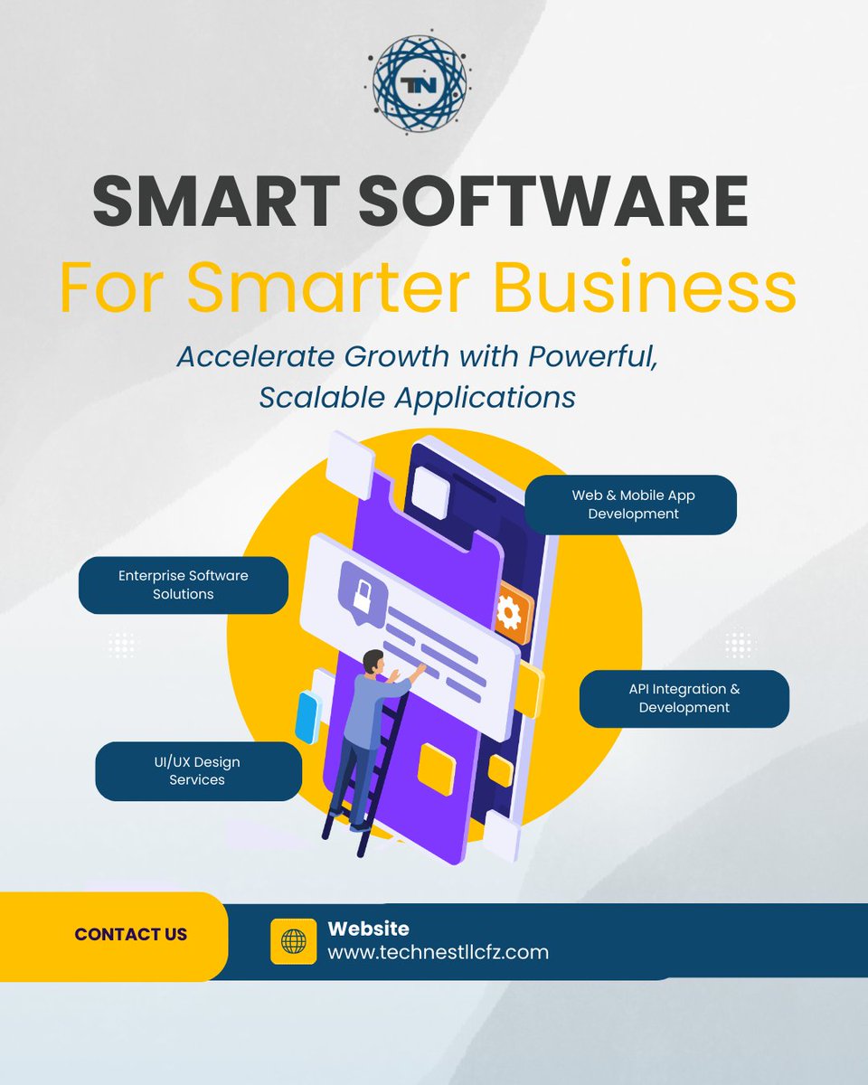 technestLLCFZ's tweet image. š Accelerate growth with TechNest LLC FZ! We deliver smart, scalable software solutions: ā
Enterprise Apps ā
Web & Mobile Development ā
API Integration ā
UI/UX Design š technestllcfz.com #SmartSoftware #BusinessGrowth