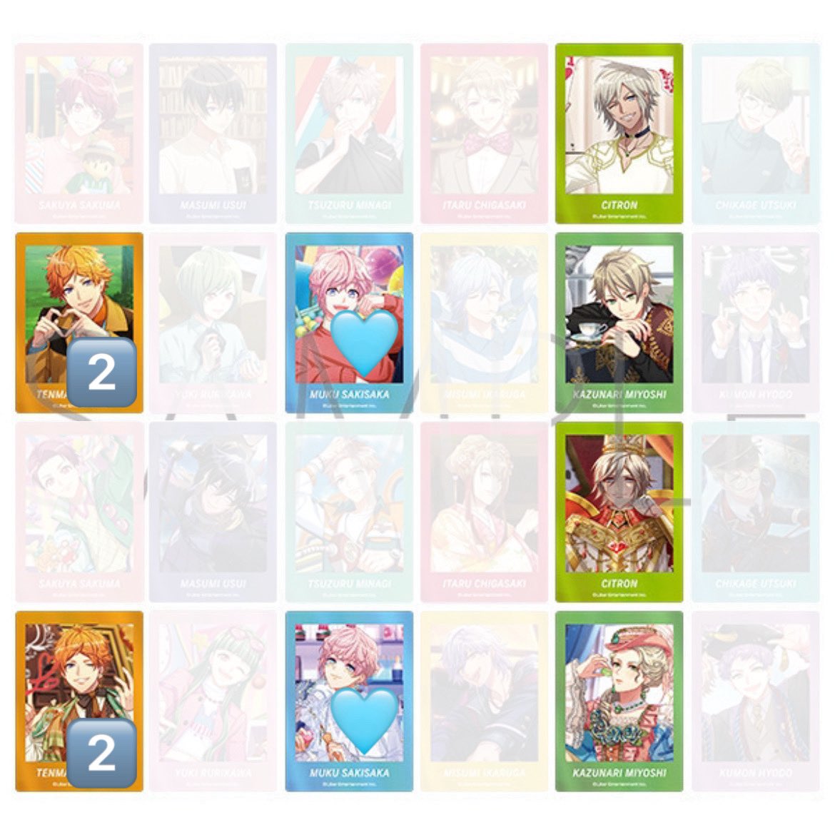 kmr_uao3's tweet image. A3! ぱしゃこれクリアver. vol.4 春夏
【交換 譲渡】
譲) シトロン ✧天馬2 一成
求)椋 or 定価+送料
✧は交換のみ
通販+店舗にて4BOX予約済
✵郵送希望
✵初回ツイフィ必読
検索からでもお気軽にお声がけください❁