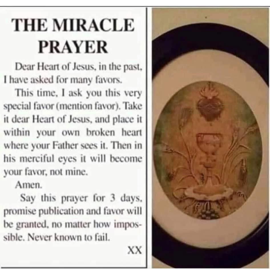 The Miracle Prayer 🙏🏻🙏🏻🙏🏻