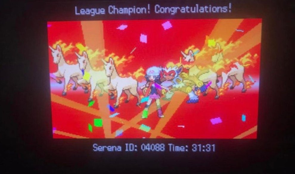 just completed pokemon league with my mono-fire sinnoh team