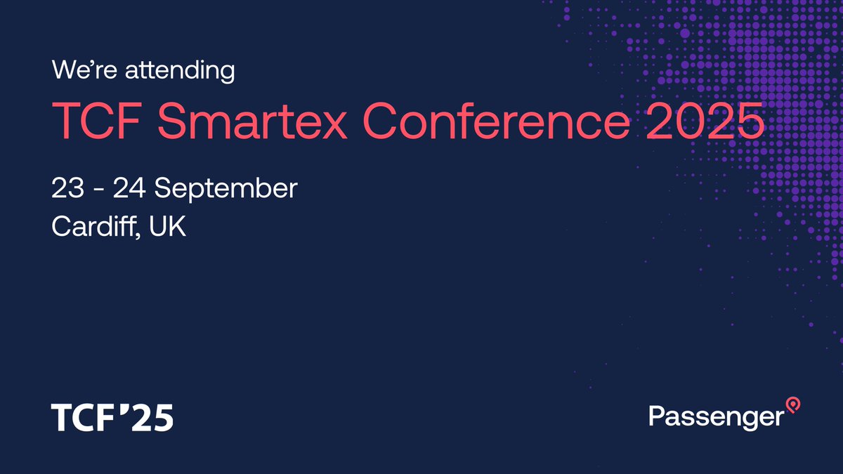 We're looking forward to TCF Conference 2025 on 23-24th September, in Cardiff.

We'll be presenting a session called "From Data to Delight: How Passenger's Insights &amp; Partnerships are Transforming Public Transport CX".

Book a meeting with us 👉 passenger.tech/events/tcf-sma…