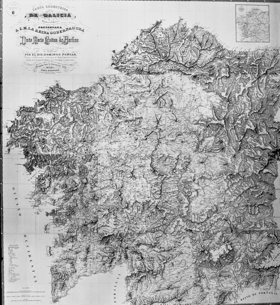 Sabías que Domingo Fontán foi o autor do primeiro mapa topográfico científico de Galicia, a Carta xeométrica de #Galicia. É un mapa físico recoñecido por ser o primeiro da historia do país realizado con medicións matemáticas. Investiu na carta dezasete anos, entre 1817 e 1834.