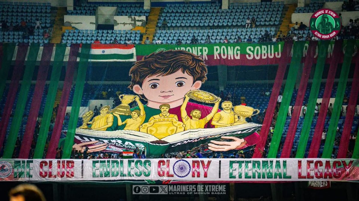 MdxOfficial2018's tweet image. As passionate ultras, we made history at Salt Lake, unveiling a stunning 3D tifo. Our members showed unmatched dedication, working tirelessly day and night. Honor their loyalty and play like the champions you are for Mohun Bagan!