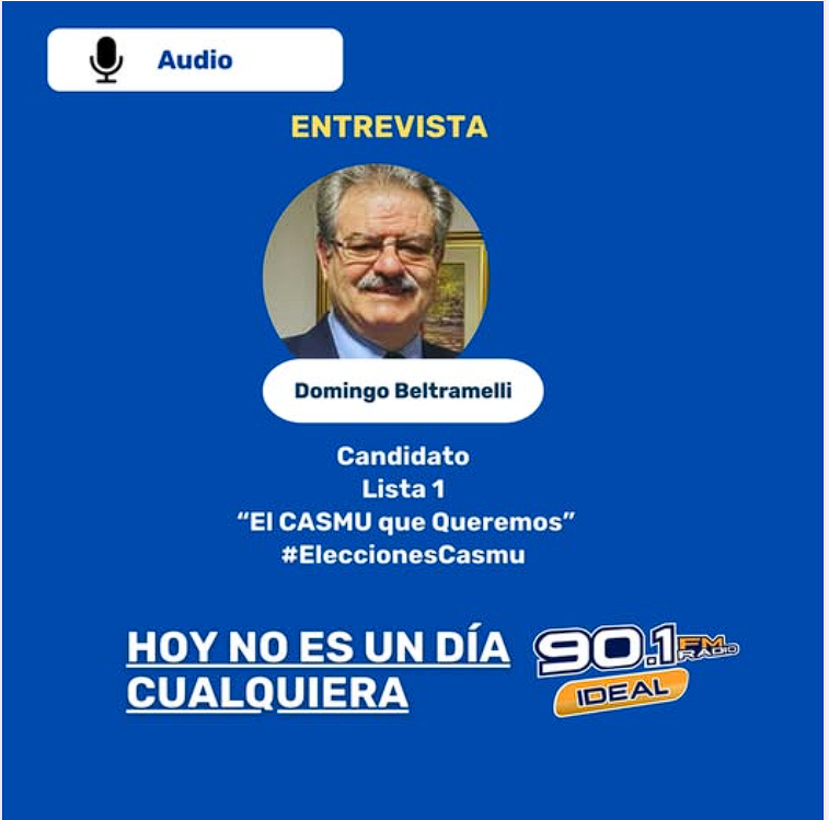 felipecaorsi's tweet image. La gran @crisricheri entrevista a Domingo Beltramelli  de la Lista 1 de la agrupación @ElCasmu para las elecciones de hoy en el #CASMU se escucha acá: open.spotify.com/episode/1eNqOD…