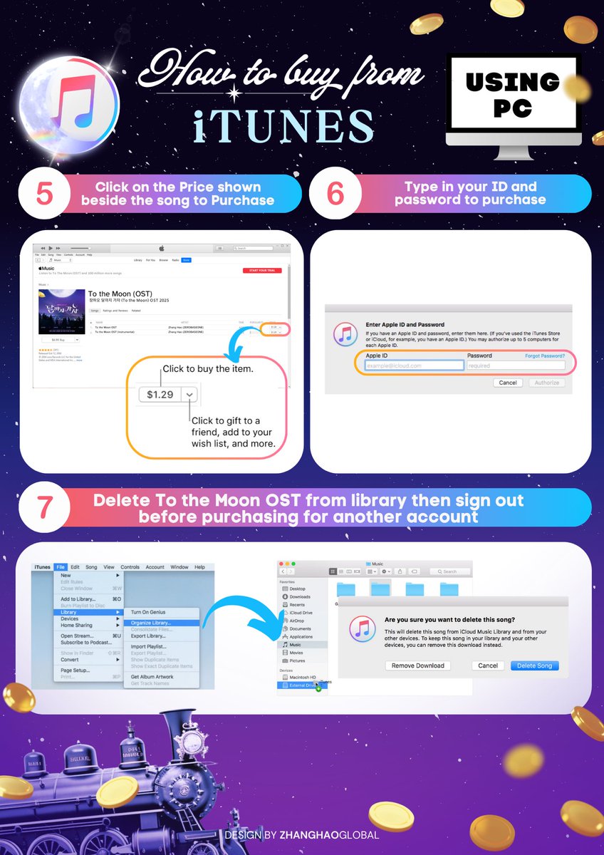 ZHANGHAOGLOBAL's tweet image. 🎧 HAO(2)ST STREAMING GUIDES 🎧
   
&amp;lt;To the Moon OST&amp;gt; iTunes guides
1️⃣ Purchasing 
2️⃣ Download 

▶️ iTunes: Windows Laptop &amp;amp; Mac or iOS🖥️

#ZHANGHAO #장하오 #章昊 #ジャンハオ