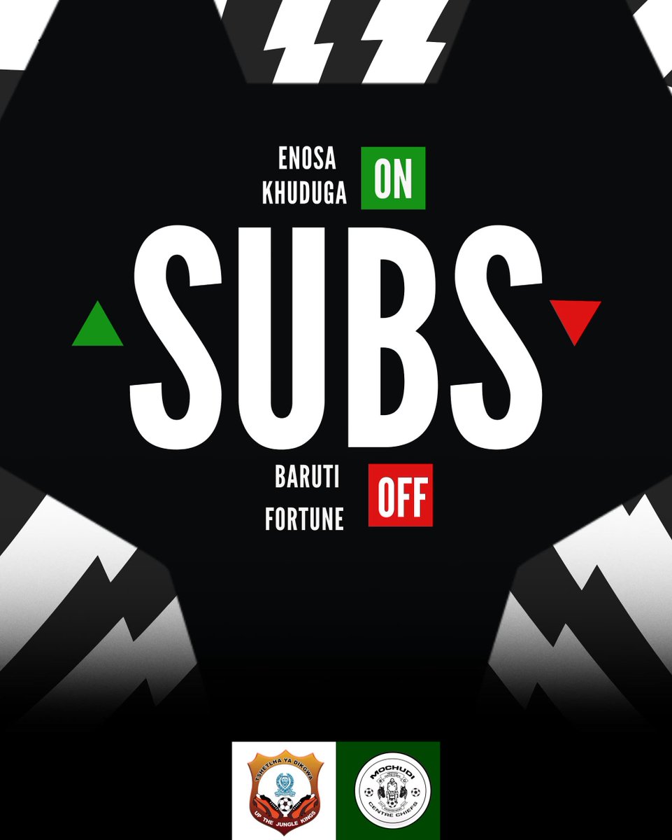 SUBS 

Mochudi Centre Cheifs 4-0 Police XI 

79’

⚪️⚫️🐆

RE KWANO ‼️