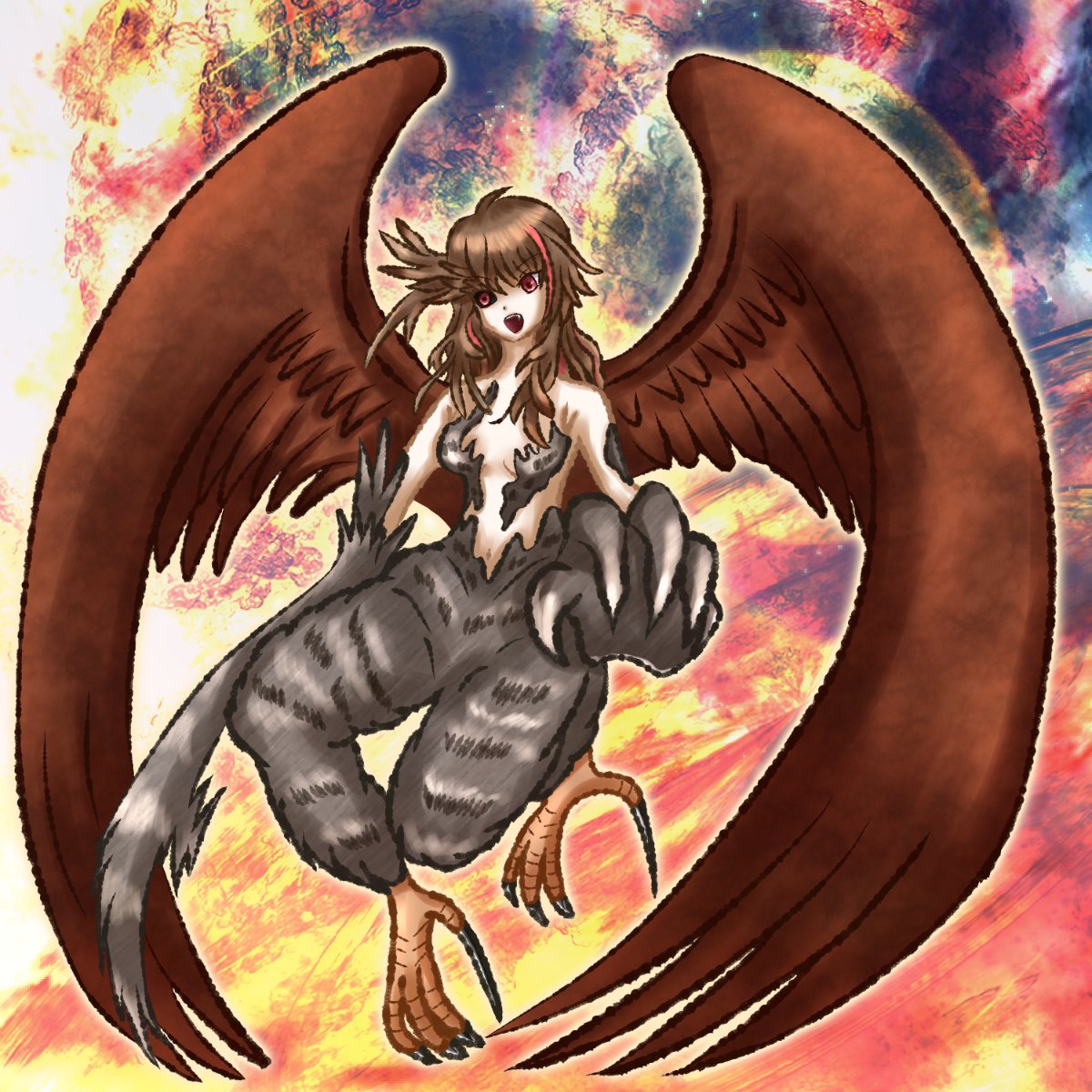 ﾋﾊﾞﾘさん🐦
ｷﾞｬﾙｹﾓ

本当は下半身もっとでかいっぽいけど、捏造み
#トワツガイ_FA