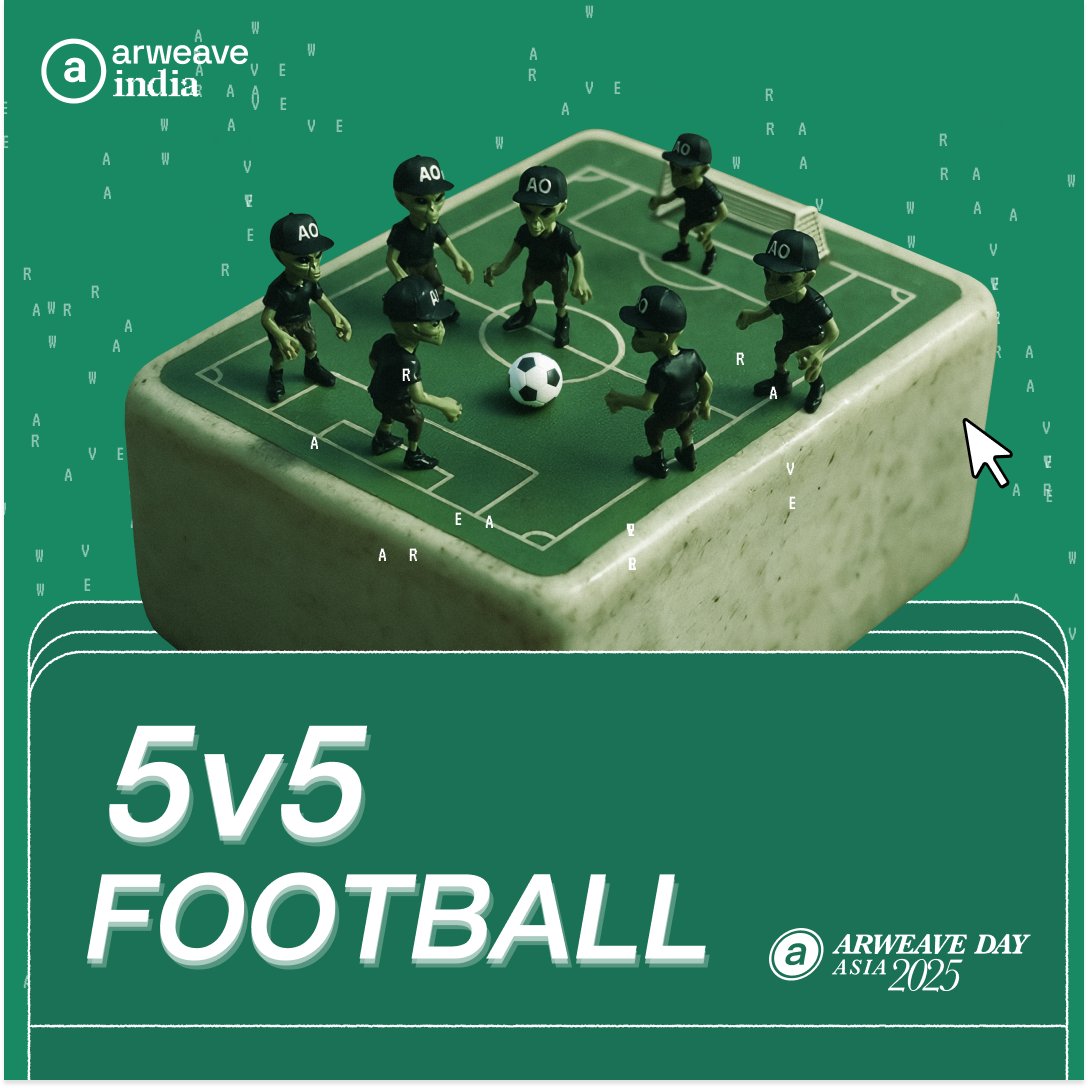 aoTheComputer's tweet image. ⚽ GAME ON, Singapore!

The @arweaveindia squad is bringing football fever to Arweave Day Asia with the Permaweb Cup—where builders become ballers 🥅

Play, cheer, or just KICK IT with your permaweb fam.

→ RSVP here: luma.com/permaweb-cup