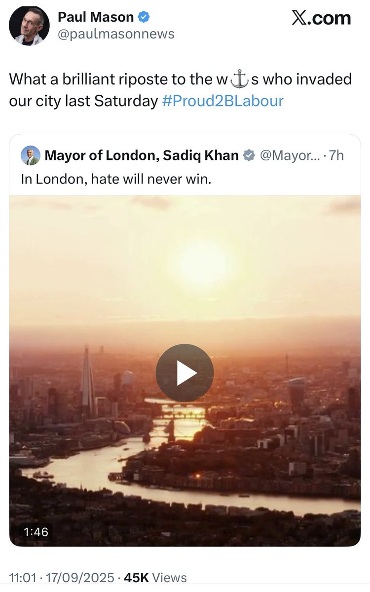 Ladies &amp; gents, the hypocrisy of many on the Left…Summed up here, courtesy of <a href="/paulmasonnews/">Paul Mason</a> 

Ready?:

You *can’t* call 100,000+ foreign men illegally entering the U.K “an invasion” because “that rhetoric has no place in mainstream politics” 

BUT 

You *can* call 100,000+