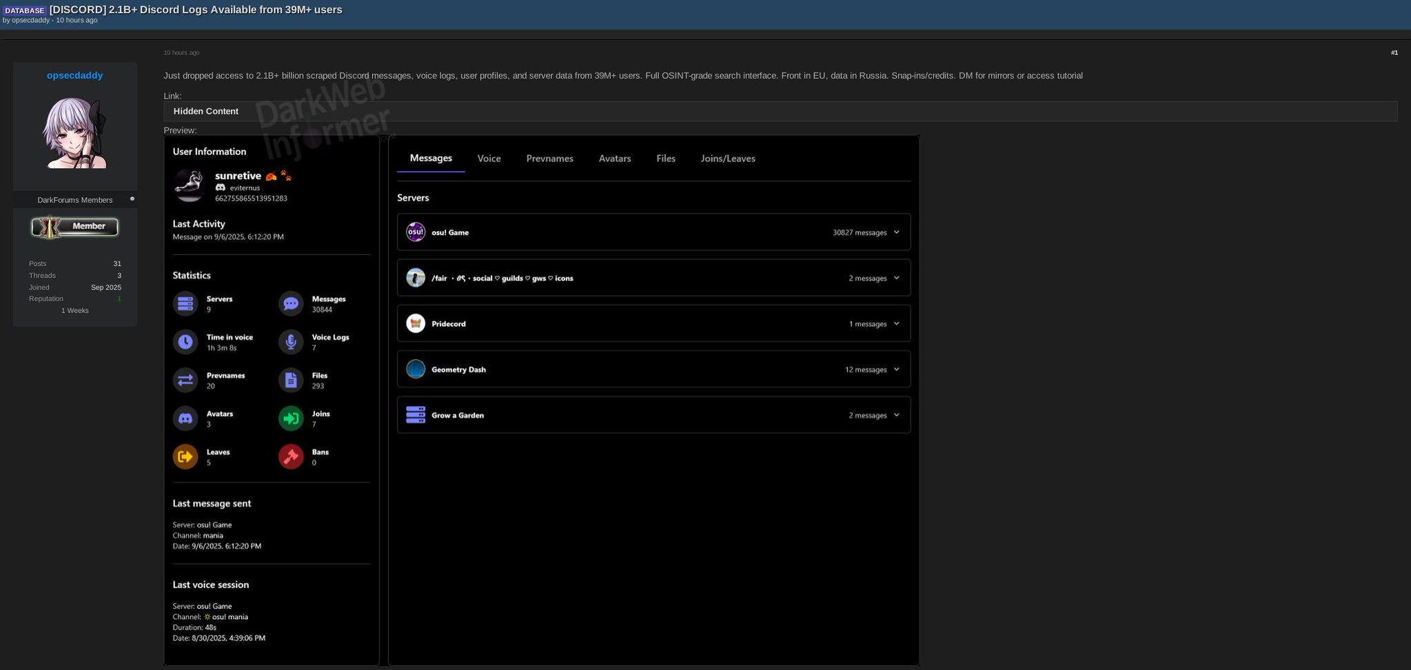 Discord Allegedly Hacked with Full Chatlog Dump
