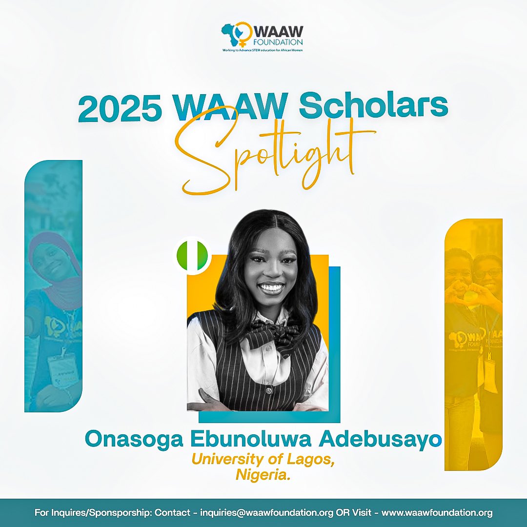 With this scholarship, Ebunoluwa, a Civil Engineering student at UNILAG, is proving that girls can thrive in STEM and inspire others to do the same. 

#WAAWScholar