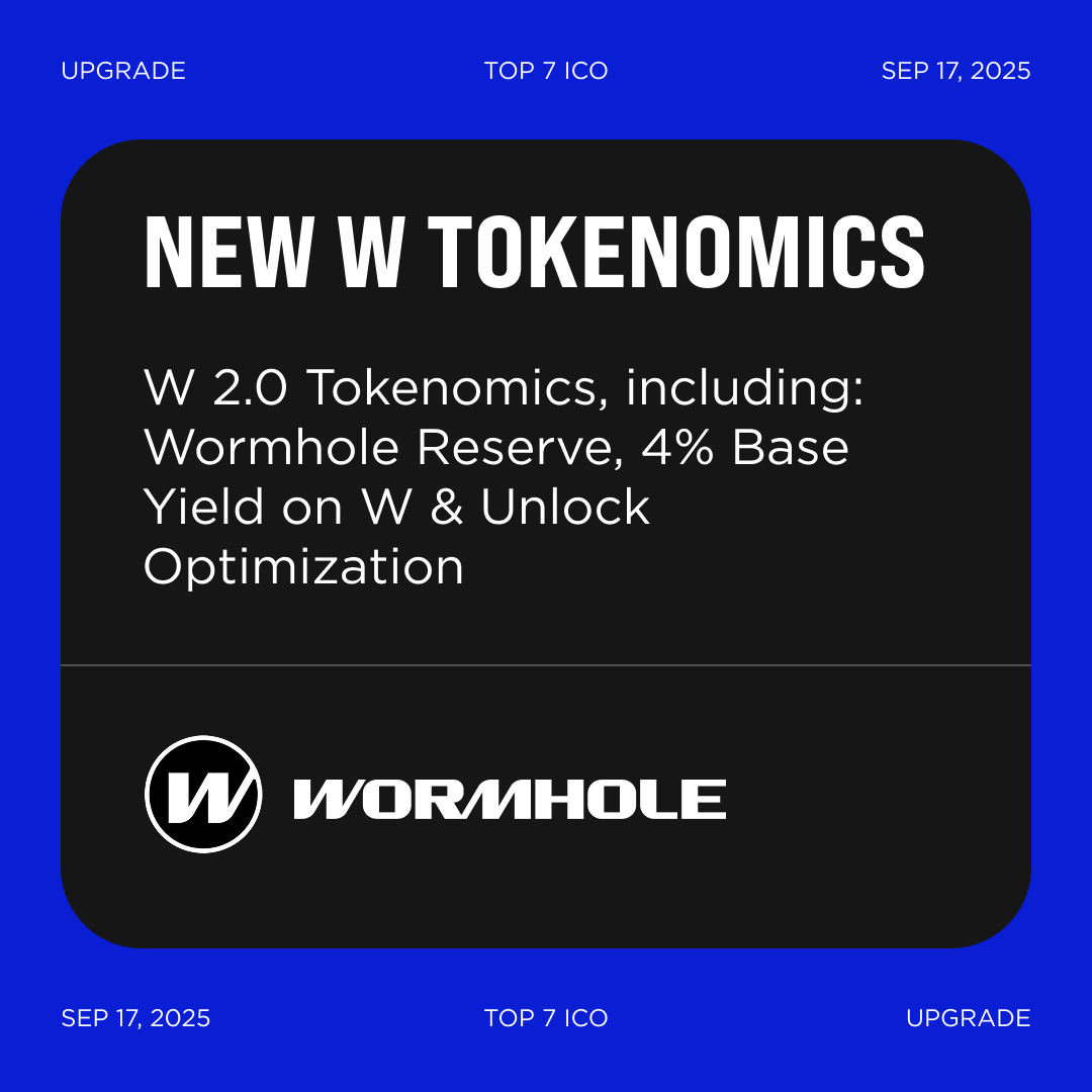 Wormhole announces upgraded W tokenomics $W 2.0 #Tokenomics — featuring the  @wormhole reserve, 4% base yield on $W, and unlock optimization with  bi-weekly unlocks replacing annual cliffs. #Wormhole