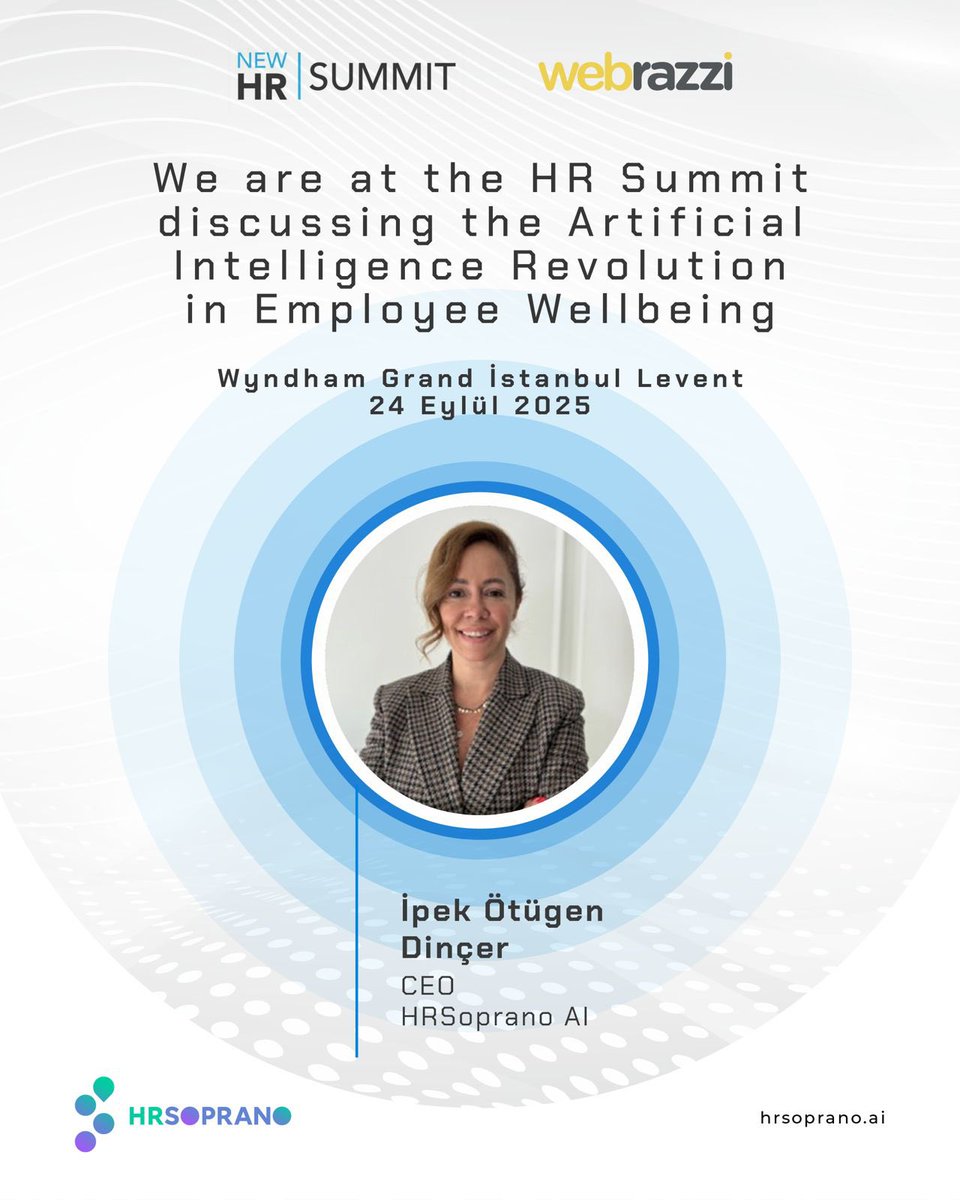 We are at the HR Summit discussing the Artificial Intelligence Revolution in Employee Wellbeing. 

Çalışanların Esenliği ve Yapay Zeka Devrimi ile HR Summit’teyiz.
.
#hrsummit #artificialintelligence #webrazzi <a href="/CrenvoIK/">Crenvo İK</a> <a href="/webrazzi/">Webrazzi</a>