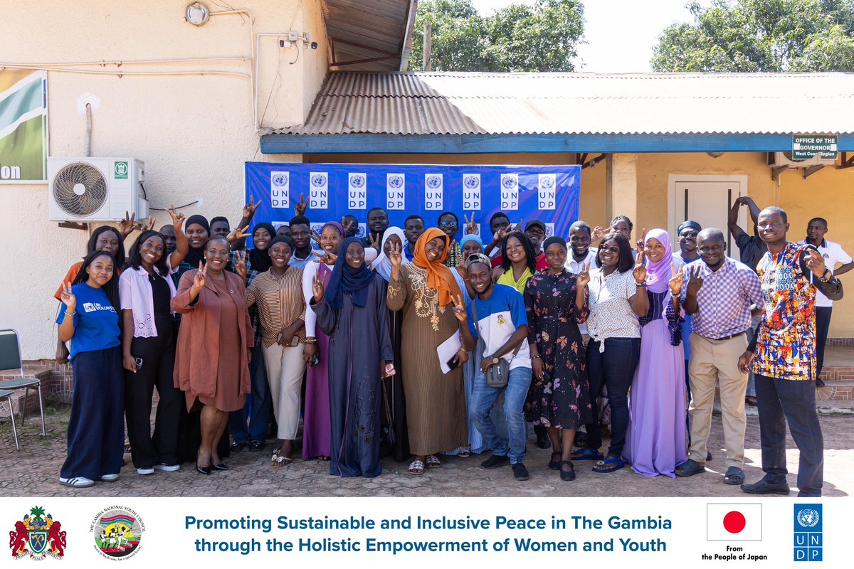 UNDP_TheGambia's tweet image. UNDP in partnership w/t 
@JapanGov under the #JSB 🇯🇵 project has launched a 2️⃣ day workshop on #YPS &amp;amp; #WPS for youth in WCR.
 
The training represents a shift from policy to practice, working with youth on the NAP launched in partnership with @MOYSTheGambia &amp;amp; @NYCGambia.